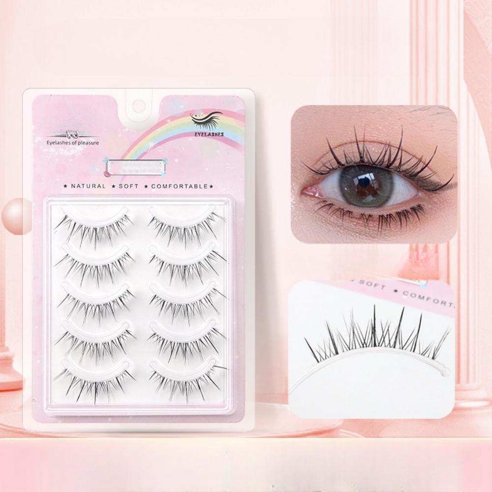 Beauty Makeup Look - 5 Pairs Transparent Stem Wavy False