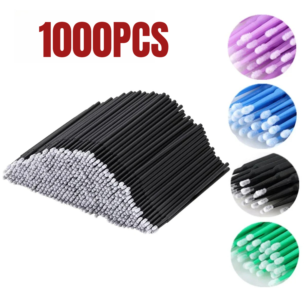 Beauty Home Makeup - 1000/500PCS Eyelash Cleaning Brush Highly Colorful