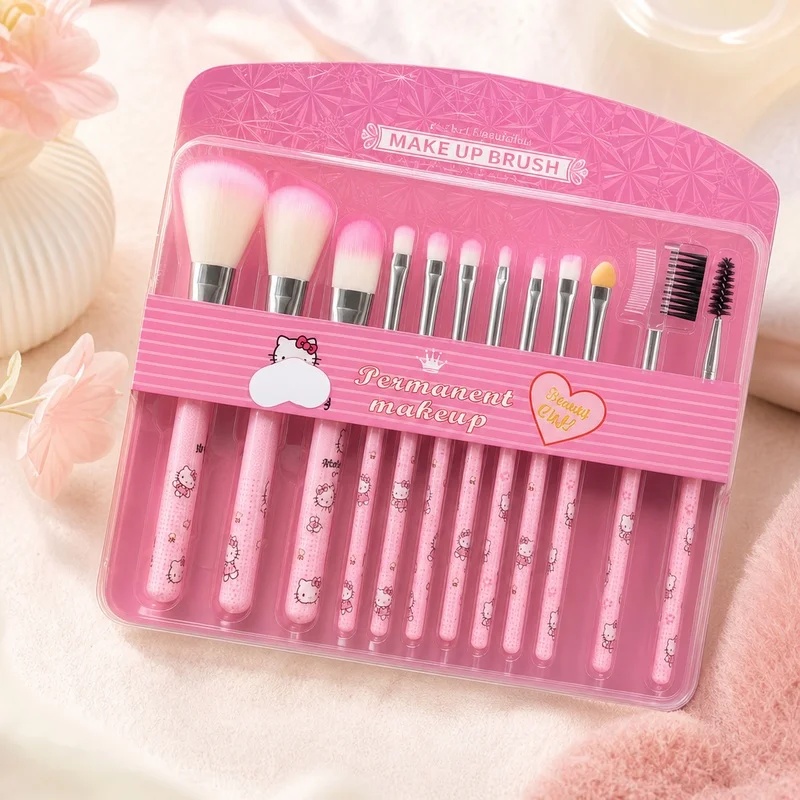 Beauty Makeup Gift Sets - Hello Kitty 12-piece Makeup Brush Set