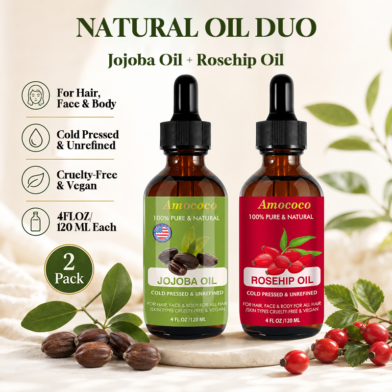 Pure Beauty Hair & Makeup - Amococo 2pcs Jojoba Oil and Rosehip