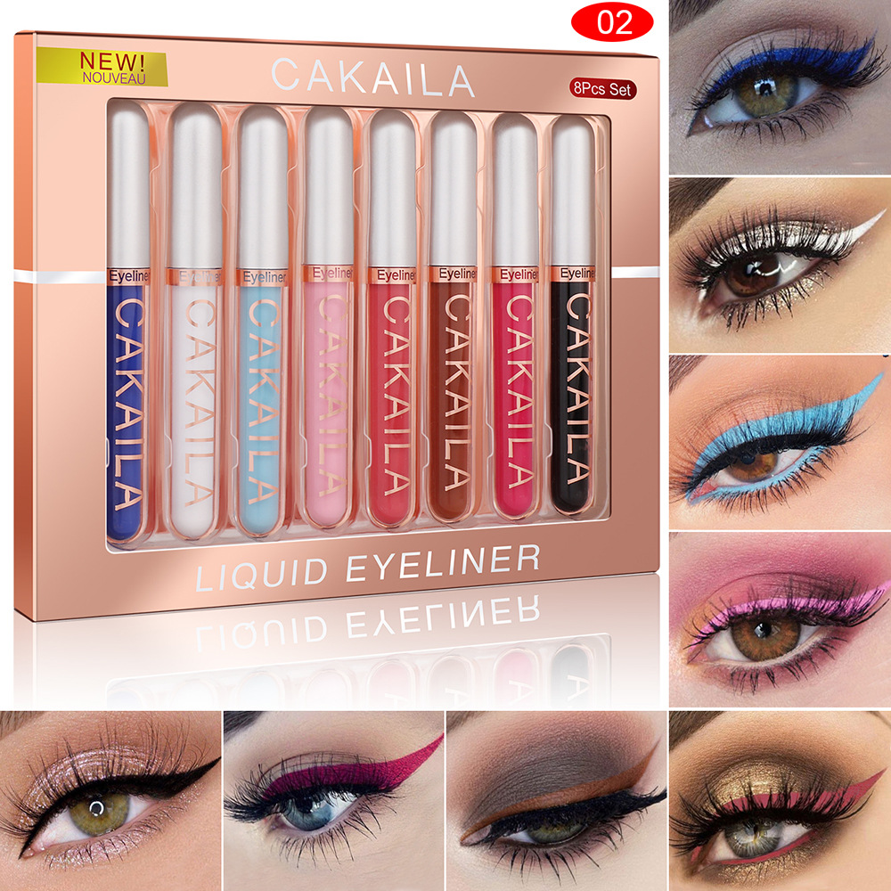8-Color Set Waterproof Eyeline - Beauty Makeup Eyeshadow recension och pris