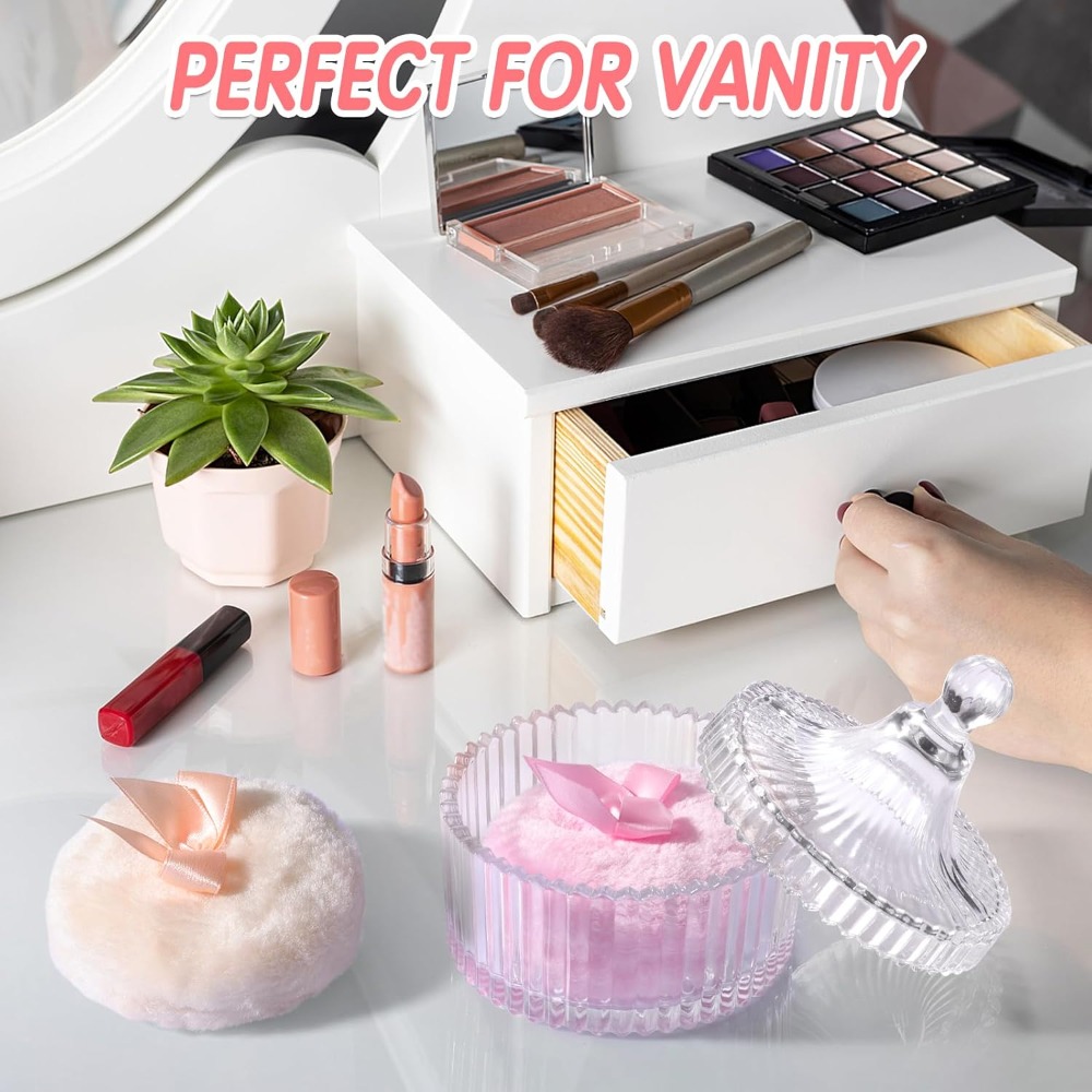 Powder Puff with Glass Storage - Beauty Makeup Gift Sets recension och pris