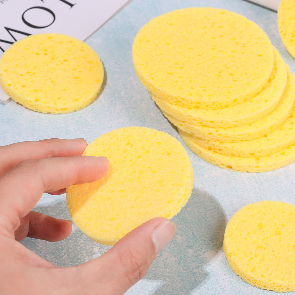 10pcs 6-9cm Yellow Face Round  - Kiss Beauty Makeup Remover recension och pris